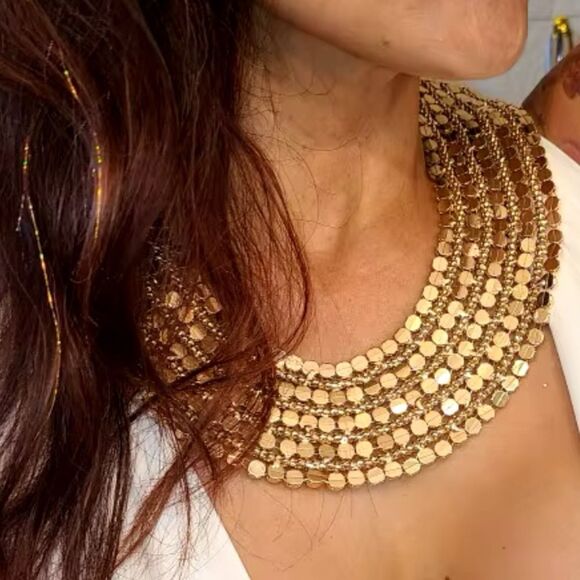 Zara Bold Multilayered Gold Chocker Necklace